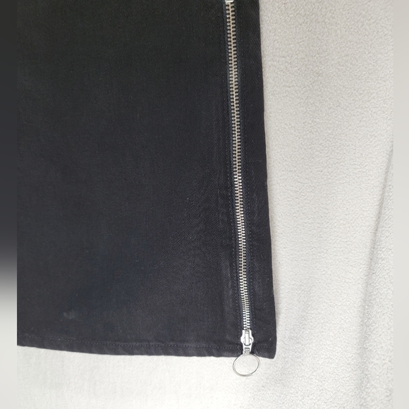 NWT H&M Denim Culotte High Waist Black Zip Jeans Size-30 - Picture 4 of 13
